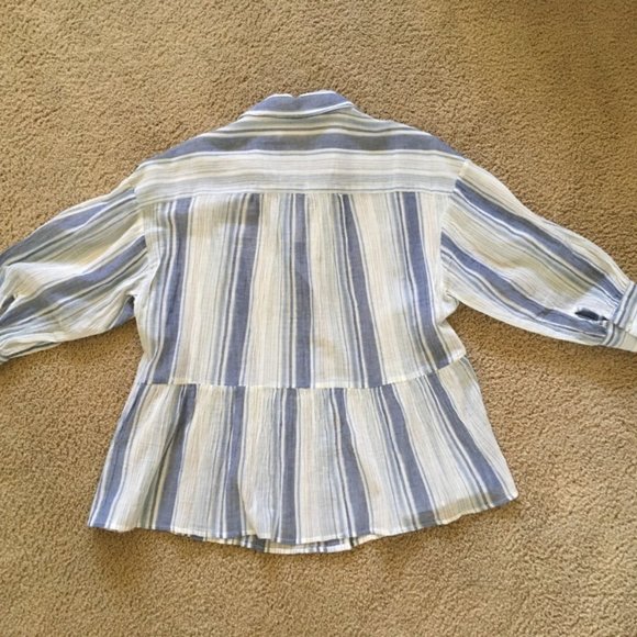 Finn & Grace Striped 3/4 Sleeve Top M NEW - Picture 6 of 7